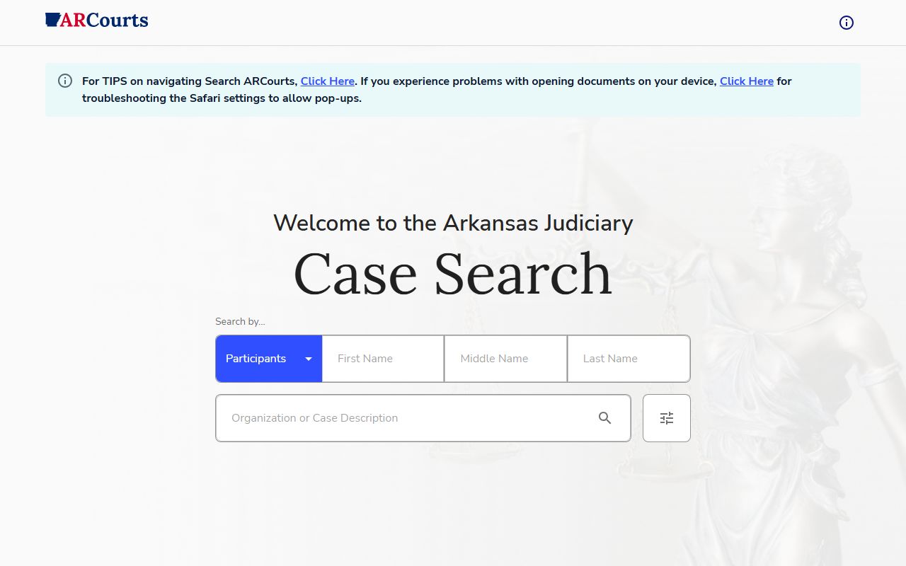 Cross County court records after arrest Search ARCourts portal